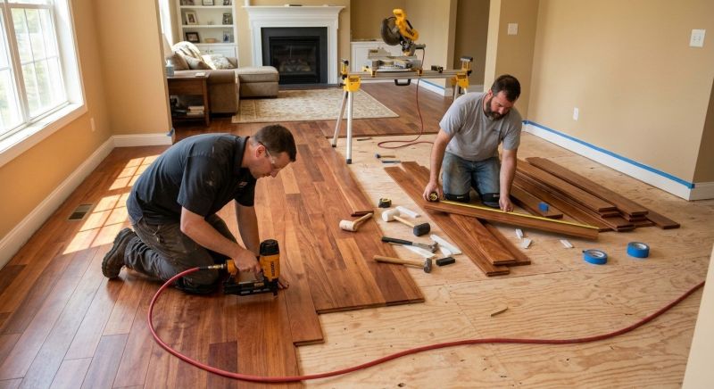 Cherry Floor Installation in Germantown, WI