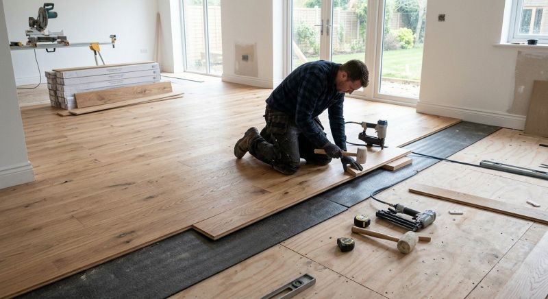 Oak Floor Installation in South Milwaukee, WI