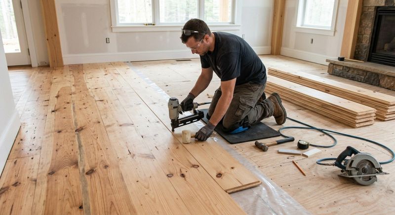 Pine Floor Installation in Waukesha, WI