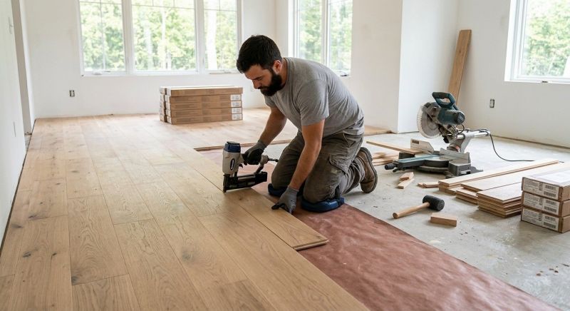 White Oak Floor Installation in Waukesha, WI