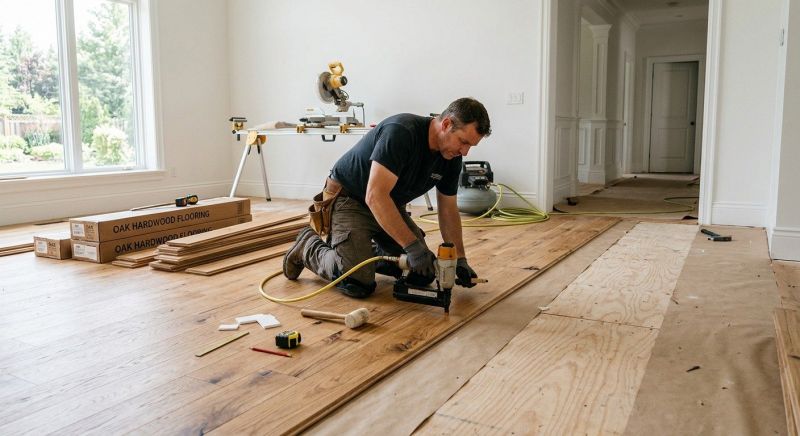 White Oak Floor Installation in Waukesha, WI